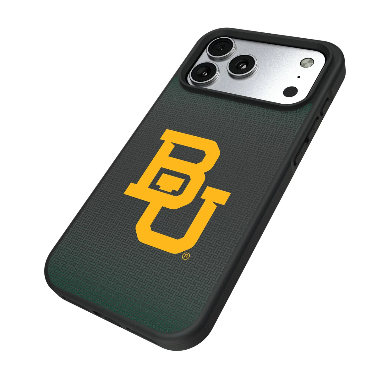 Baylor University Bears Linen iPhone Bump Phone Case for Apple iPhone - Isometric View#Device_iPhone 17 Pro Max