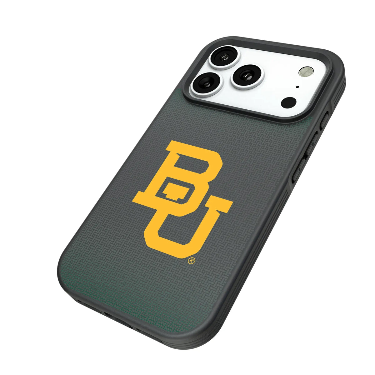 Baylor University Bears Linen iPhone Bump Phone Case for Apple iPhone - Isometric View#Device_iPhone 18 Pro