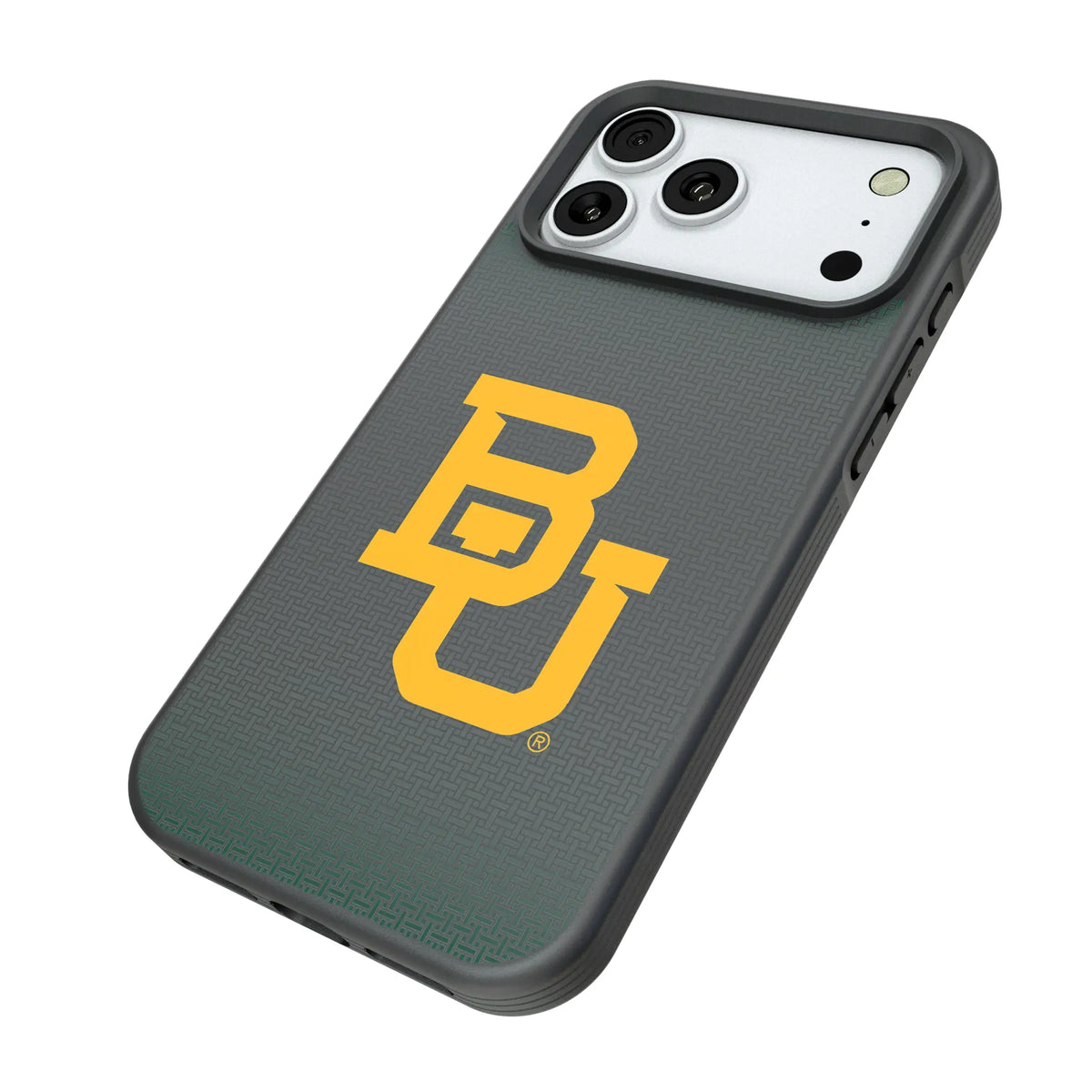 Baylor University Bears Linen iPhone Bump Phone Case for Apple iPhone - Isometric View#Device_iPhone 18 Pro Max