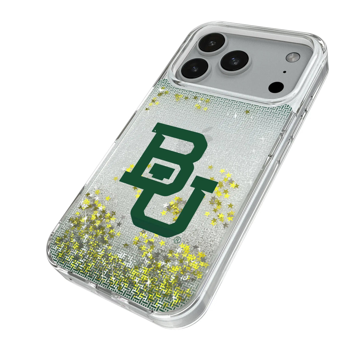 Baylor University Bears Linen iPhone Glitter Phone Case for Apple iPhone - Isometric View#Device_iPhone 18 Pro