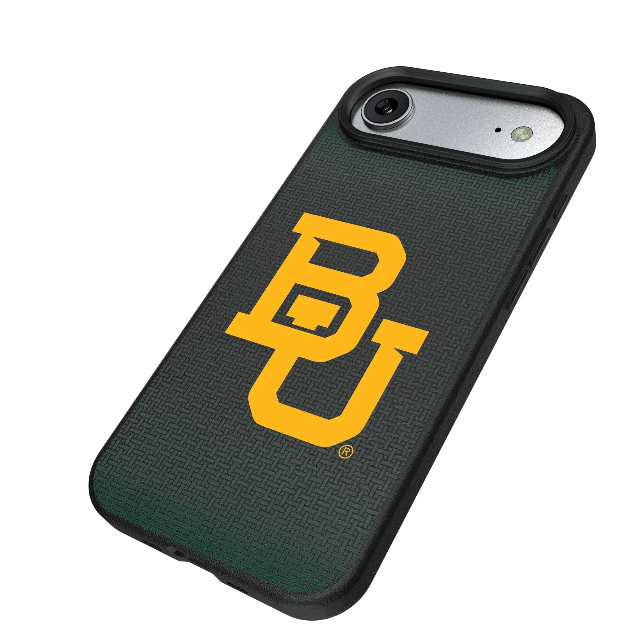 Baylor University Bears Linen iPhone MagSafe Compatible Phone Case for Apple iPhone - Isometric View#Device_iPhone Air