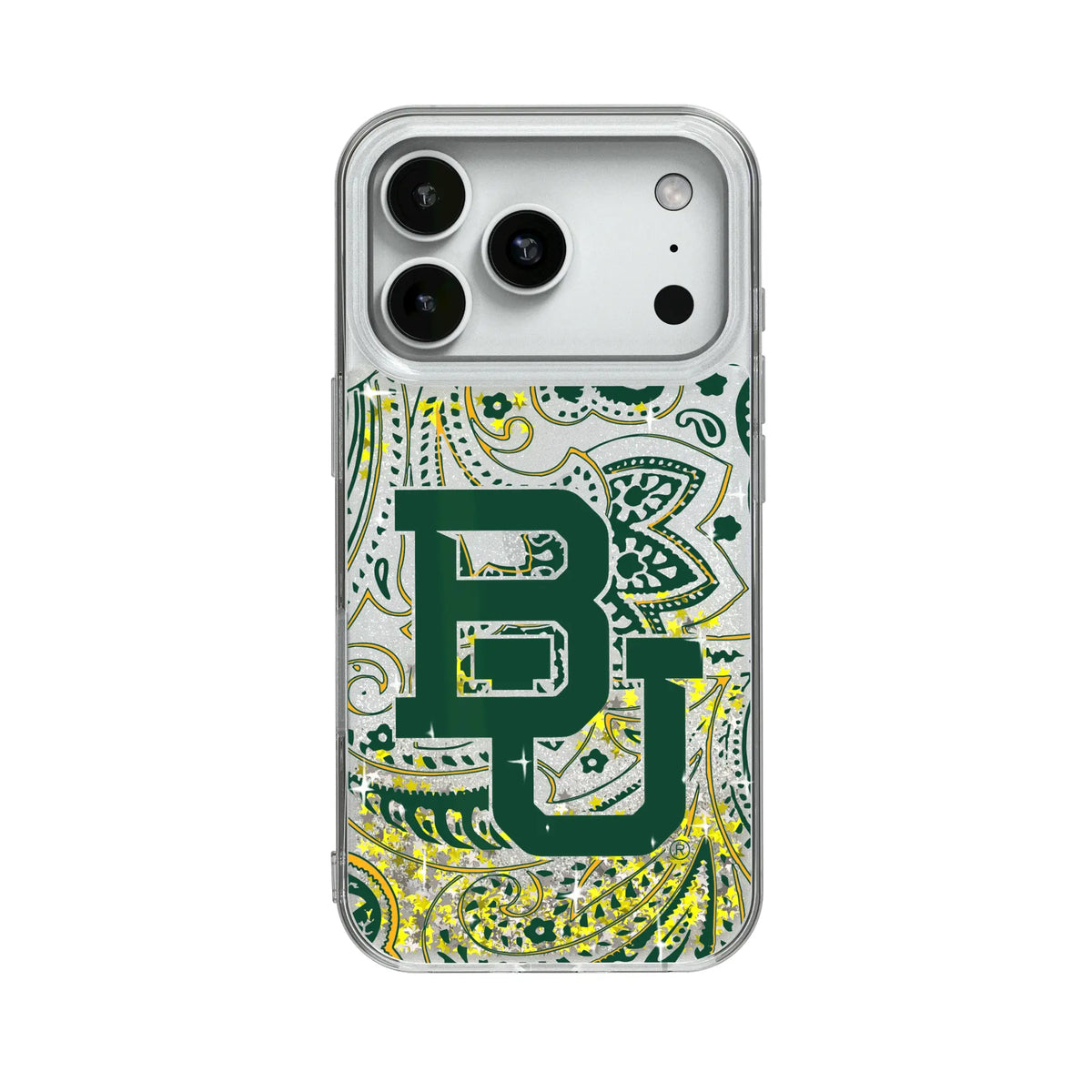 Baylor University Bears Paisley Glitter Phone Case for Apple iPhone