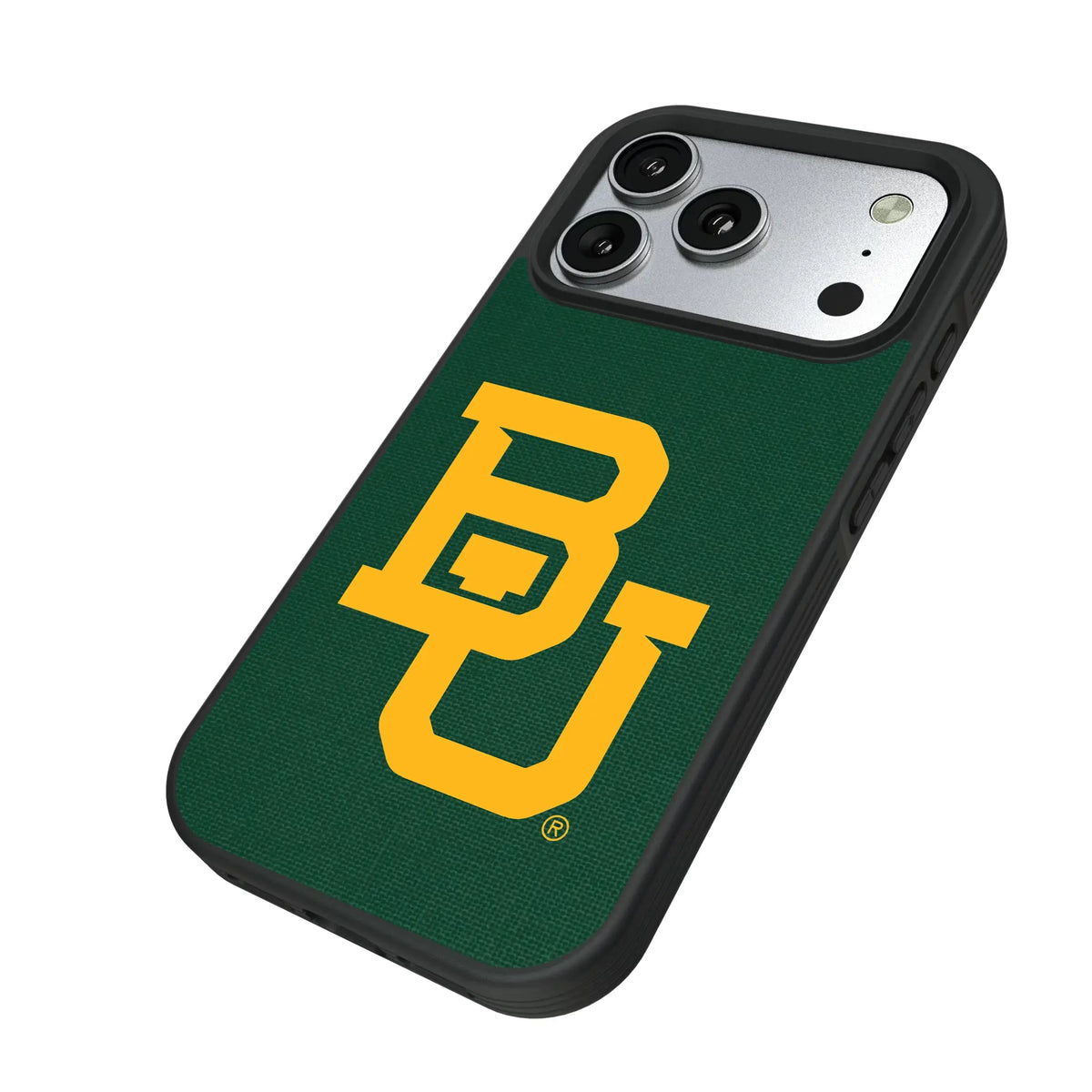 Baylor University Bears Solid iPhone Bump Phone Case for Apple iPhone - Isometric View#Device_iPhone 17 Pro