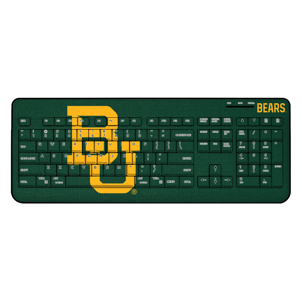Baylor University Bears Solid Wireless USB Keyboard
