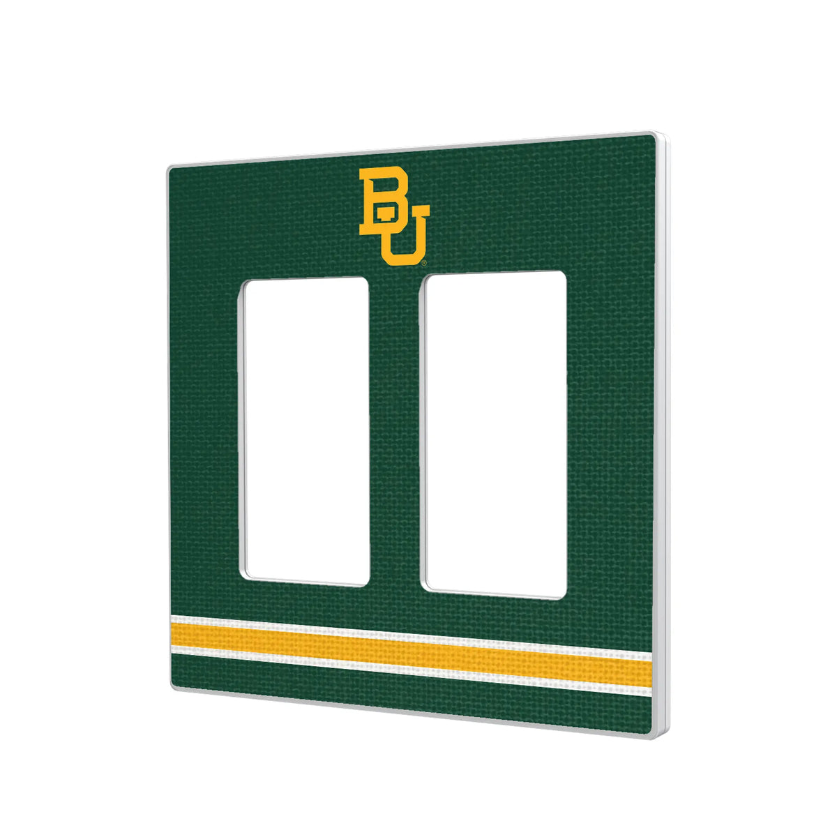 Baylor University Bears Stripe Hidden-Screw Light Switch Plate#Style_Double Rocker