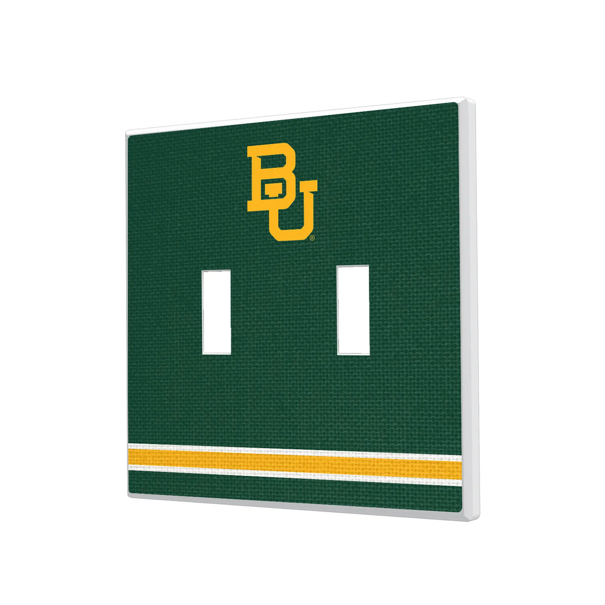 Baylor University Bears Stripe Hidden-Screw Light Switch Plate#Style_Double Toggle