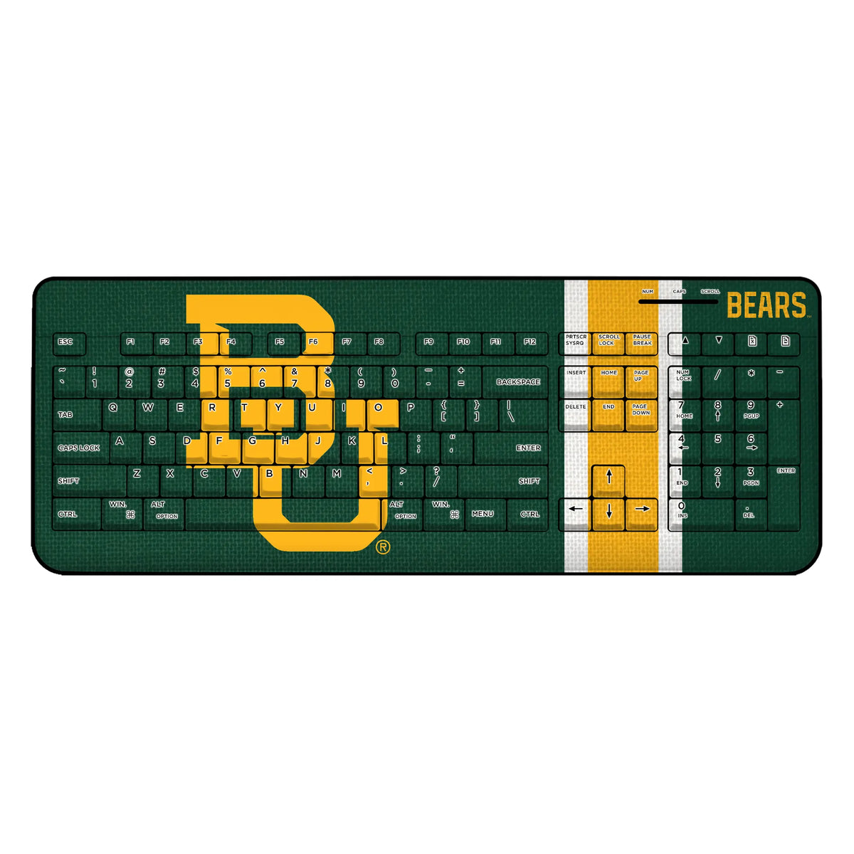 Baylor University Bears Stripe Wireless USB Keyboard