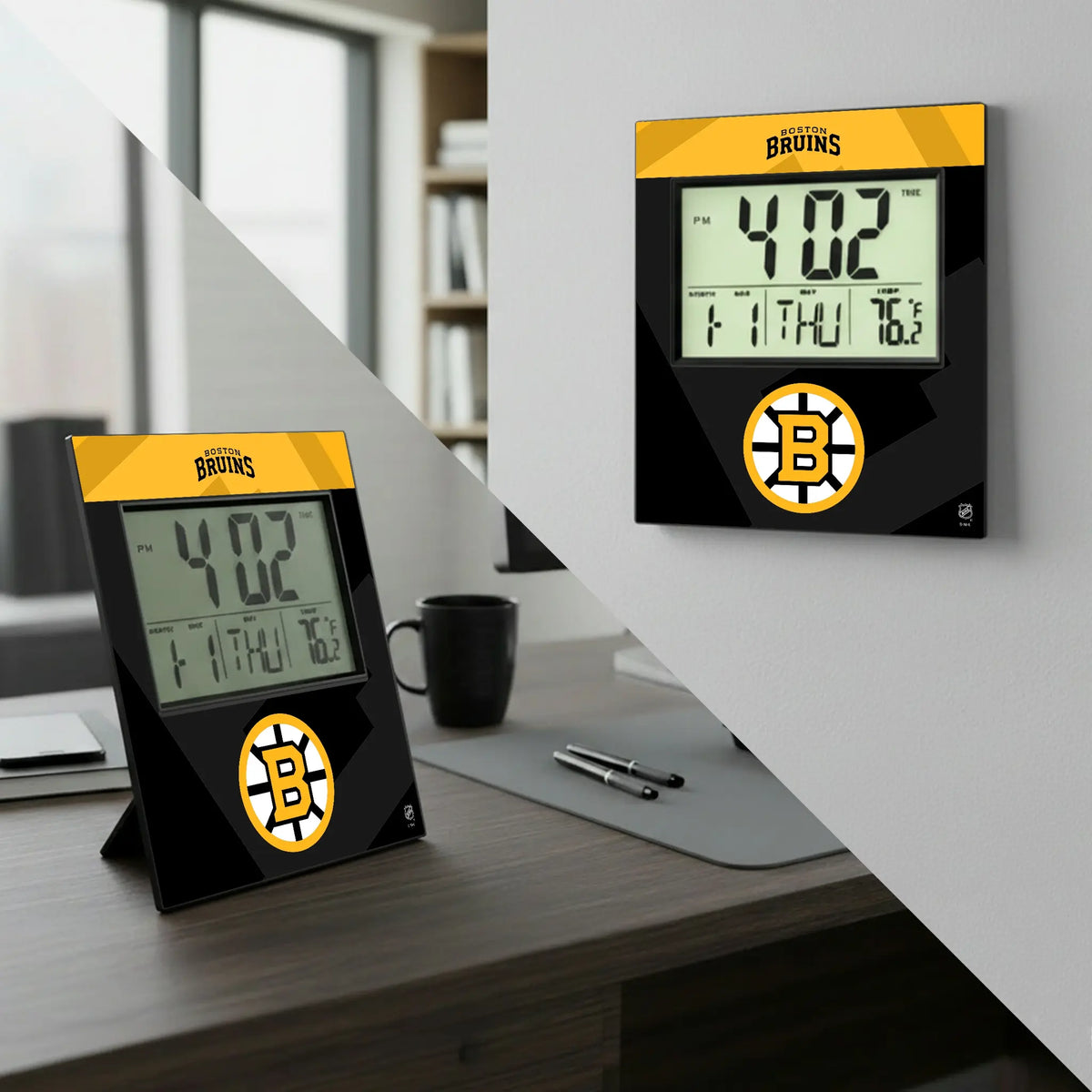 Boston Bruins Color Block Wall Clock - Lifestyle
