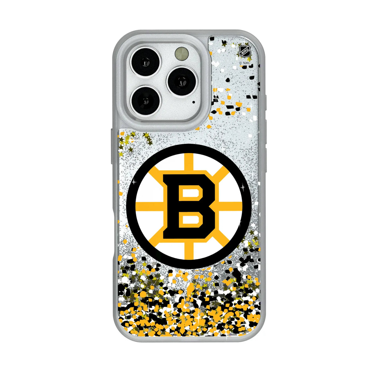 Boston Bruins Confetti iPhone Glitter Phone Case for Apple iPhone#Device_iPhone 16 Pro
