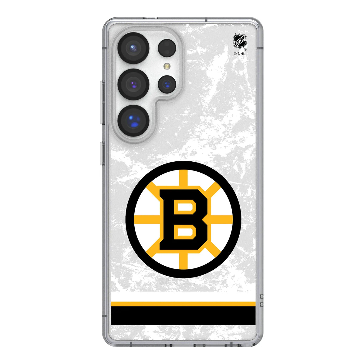 Boston Bruins Ice Stripe Galaxy Clear Phone Case for Samsung Galaxy#Device_Galaxy S25 Ultra