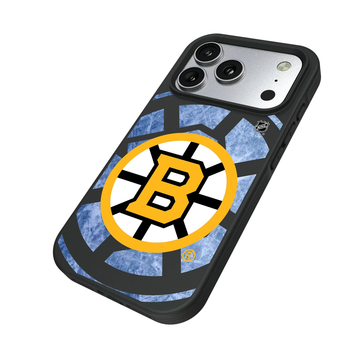 Boston Bruins Ice Tilt iPhone Bump Phone Case for Apple iPhone - Isometric View#Device_iPhone 17 Pro