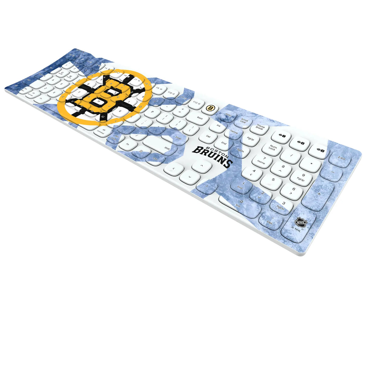 Boston Bruins Ice Tilt KKB605 Curved Wireless Keyboard - Isometric View