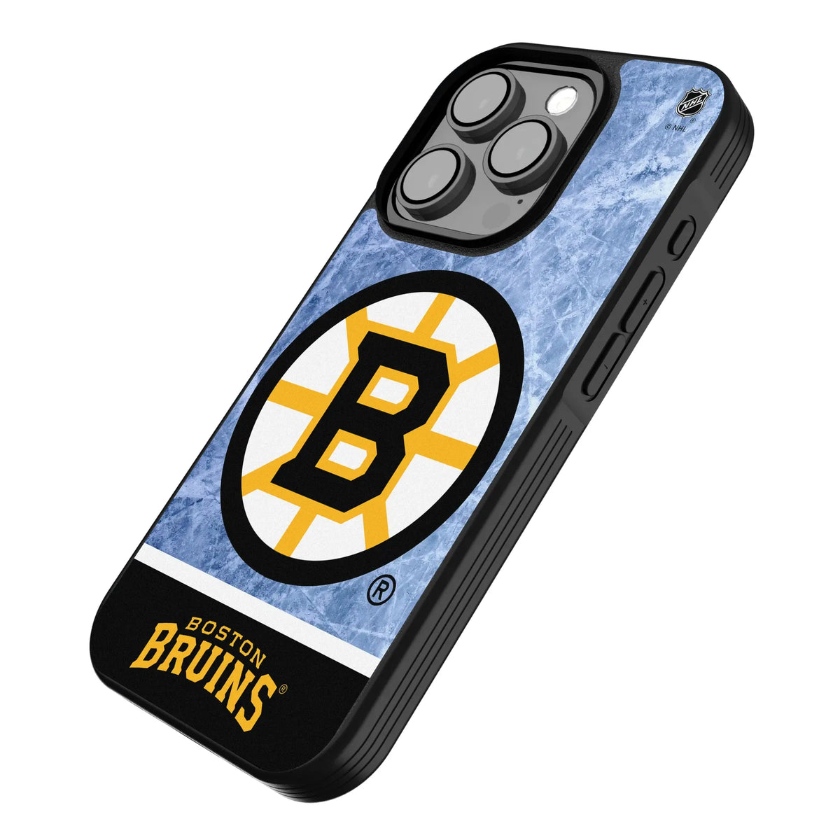 Boston Bruins Ice Wordmark iPhone Bump Phone Case for Apple iPhone - Isometric View
