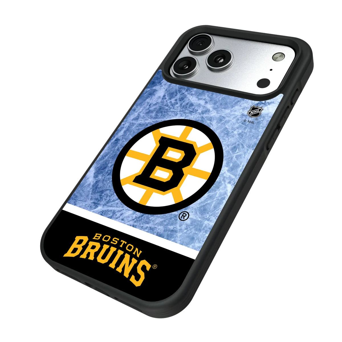 Boston Bruins Ice Wordmark iPhone Bump Phone Case for Apple iPhone - Isometric View#Device_iPhone 17 Pro Max