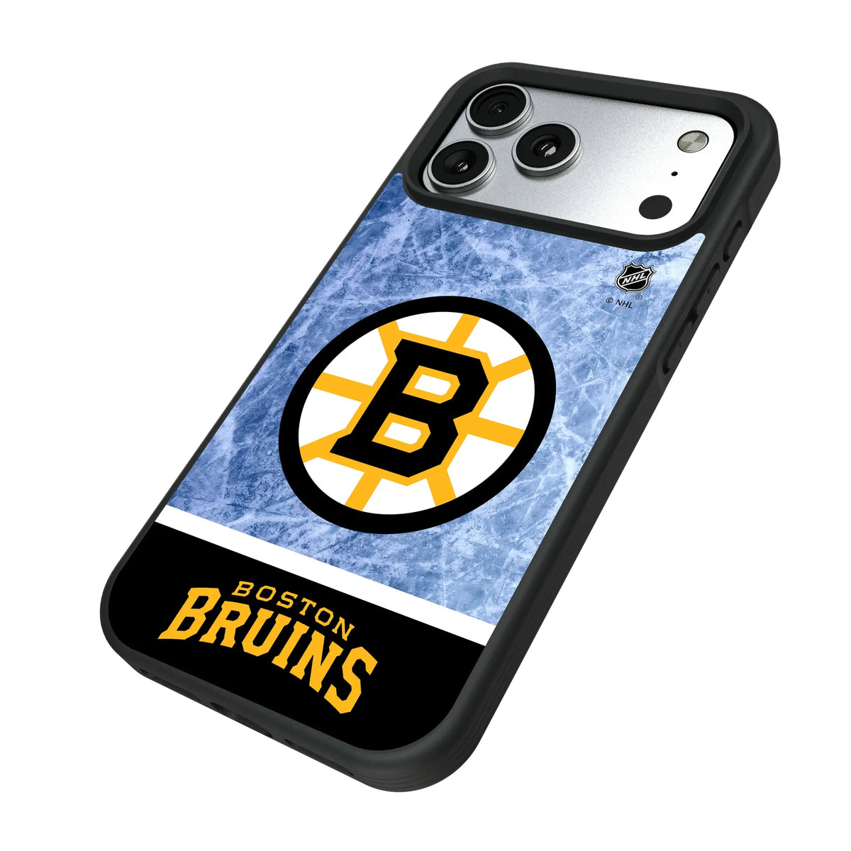Boston Bruins Ice Wordmark iPhone Bump Phone Case for Apple iPhone - Isometric View#Device_iPhone 17 Pro Max