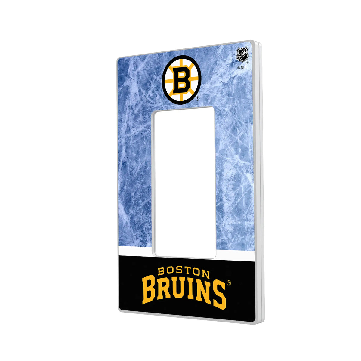 Boston Bruins Ice Wordmark Hidden-Screw Light Switch Plate#Style_Single Rocker