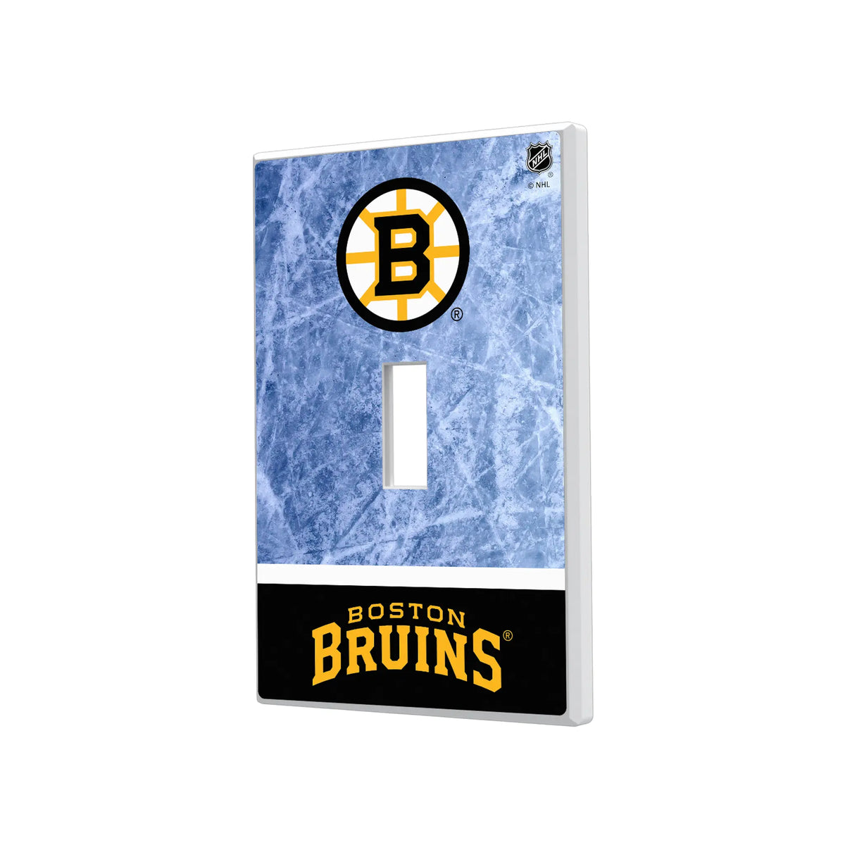 Boston Bruins Ice Wordmark Hidden-Screw Light Switch Plate#Style_Single Toggle