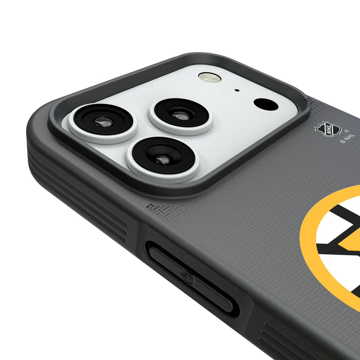 Boston Bruins Linen iPhone Bump Phone Case for Apple iPhone - Detail#Device_iPhone 18 Pro