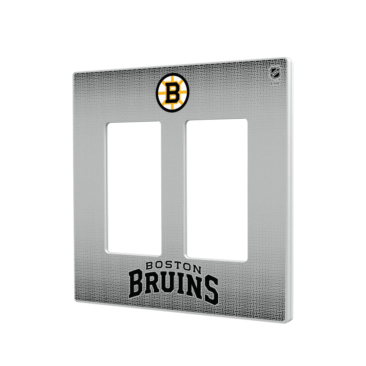 Boston Bruins Linen Hidden-Screw Light Switch Plate#Style_Double Rocker