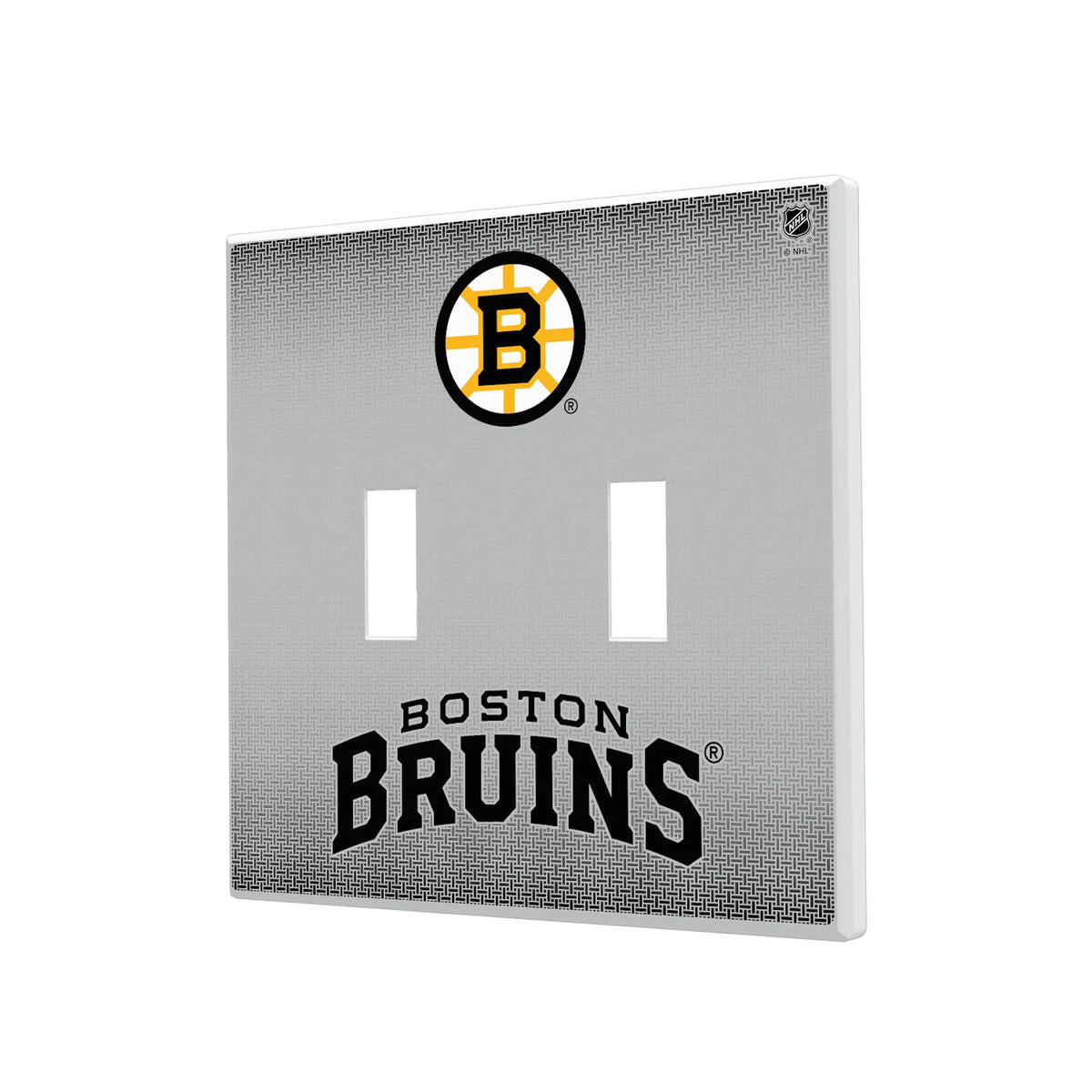 Boston Bruins Linen Hidden-Screw Light Switch Plate#Style_Double Toggle