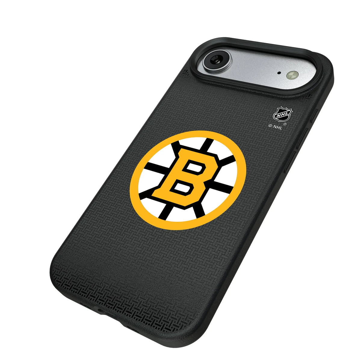Boston Bruins Linen iPhone MagSafe Compatible Phone Case for Apple iPhone - Isometric View#Device_iPhone Air
