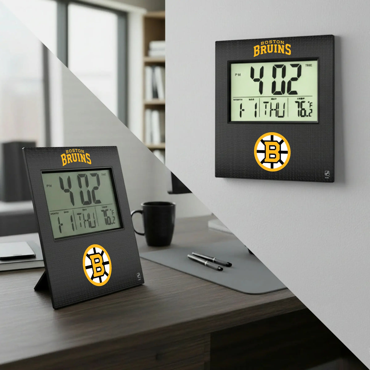 Boston Bruins Linen Wall Clock - Lifestyle