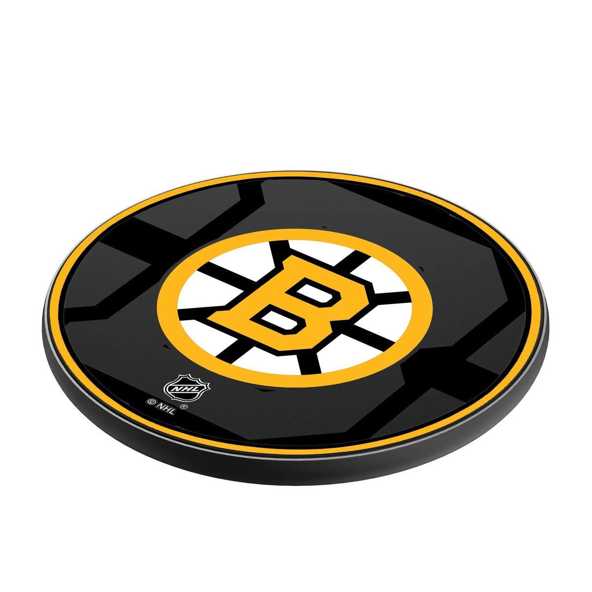 Boston Bruins Monocolor Tilt 15-Watt Wireless Charger - Isometric View