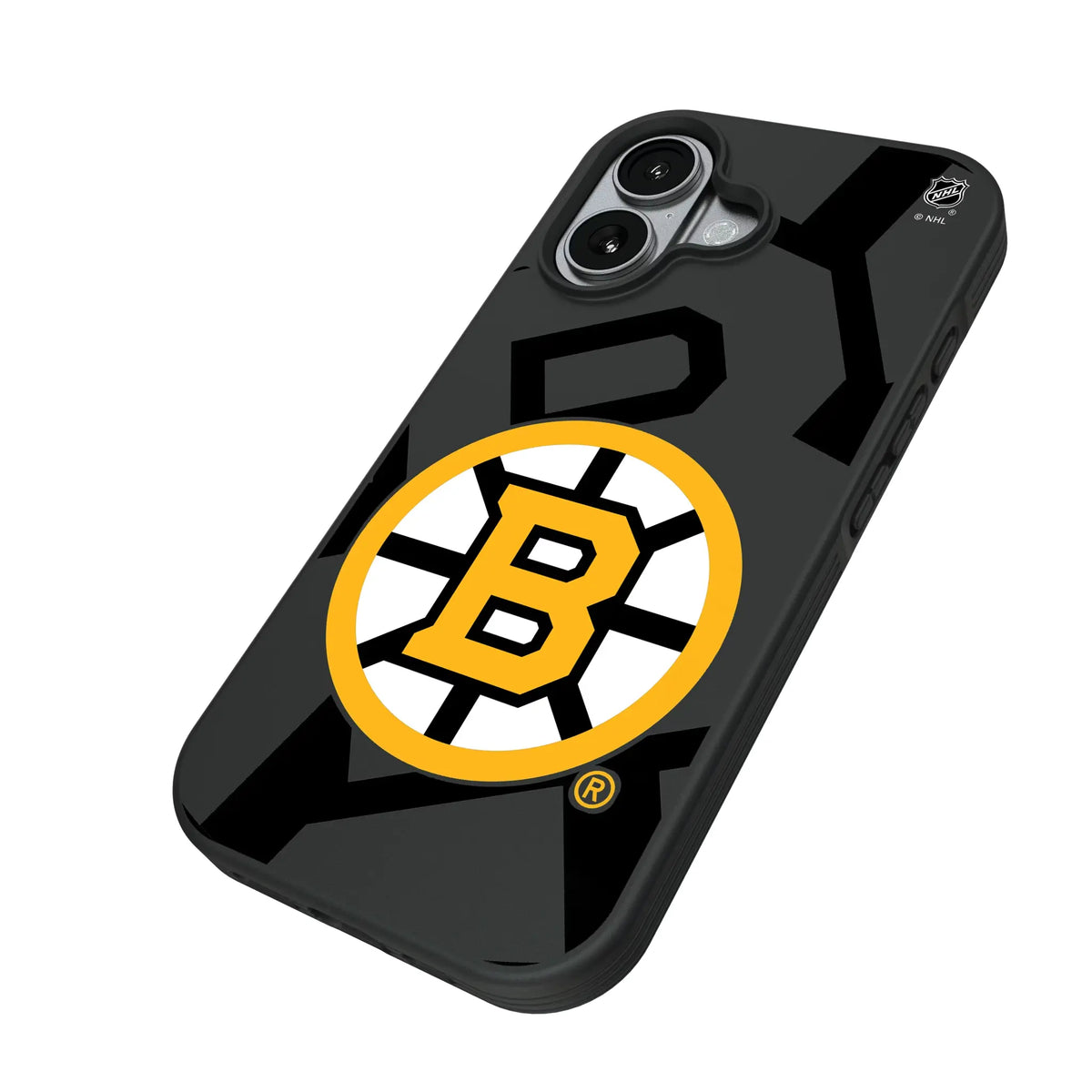 Boston Bruins Monocolor Tilt iPhone Bump Phone Case for Apple iPhone - Isometric View#Device_iPhone 17