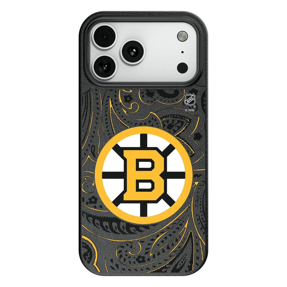 Boston Bruins Paisley MagSafe Compatible Phone Case for Apple iPhone