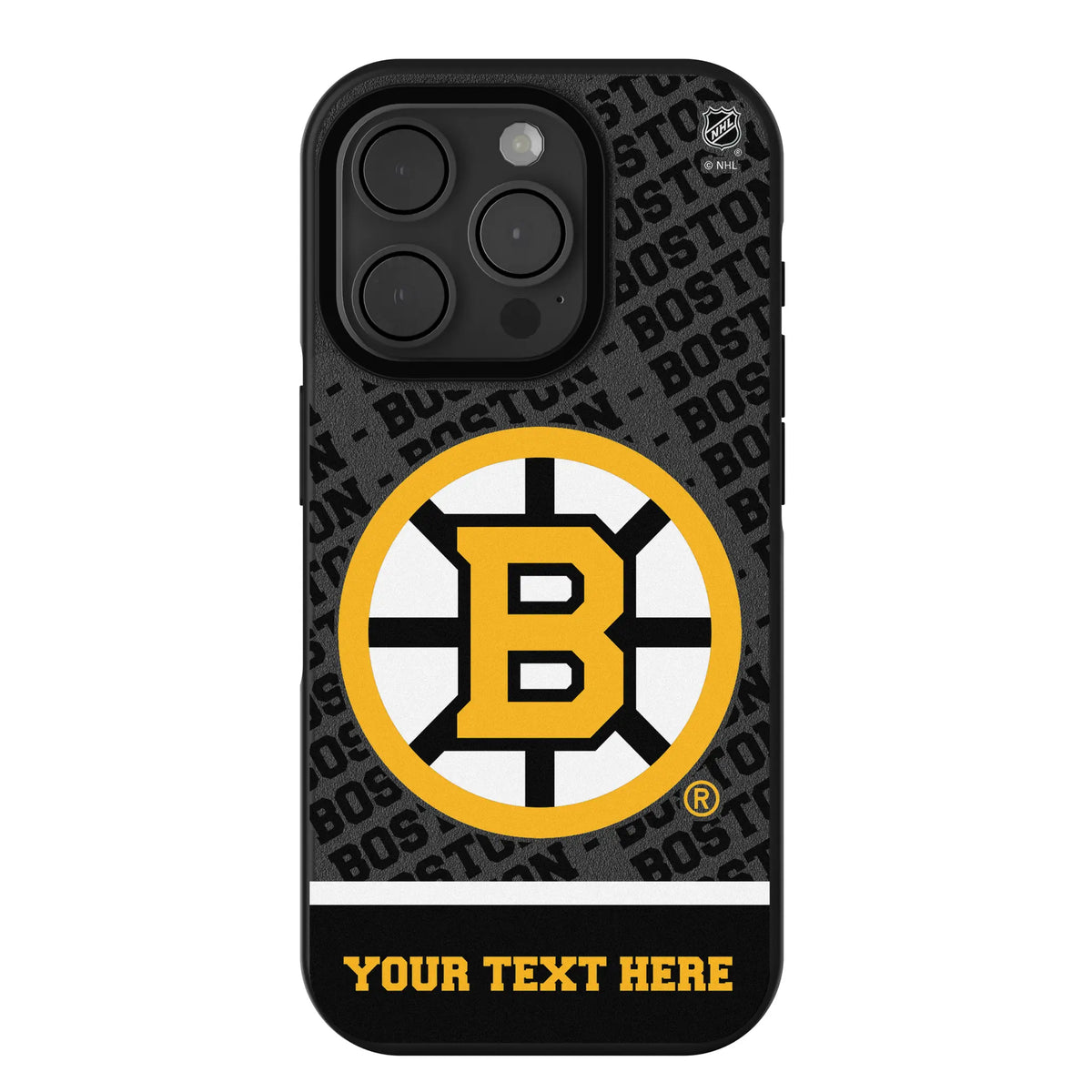 Boston Bruins Personalized EndZone Plus iPhone Bump Phone Case for Apple iPhone