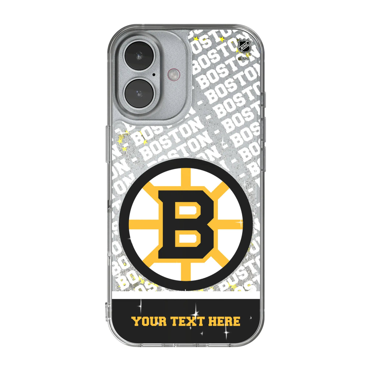 Boston Bruins Personalized EndZone Plus iPhone Glitter Phone Case for Apple iPhone#Device_iPhone 17