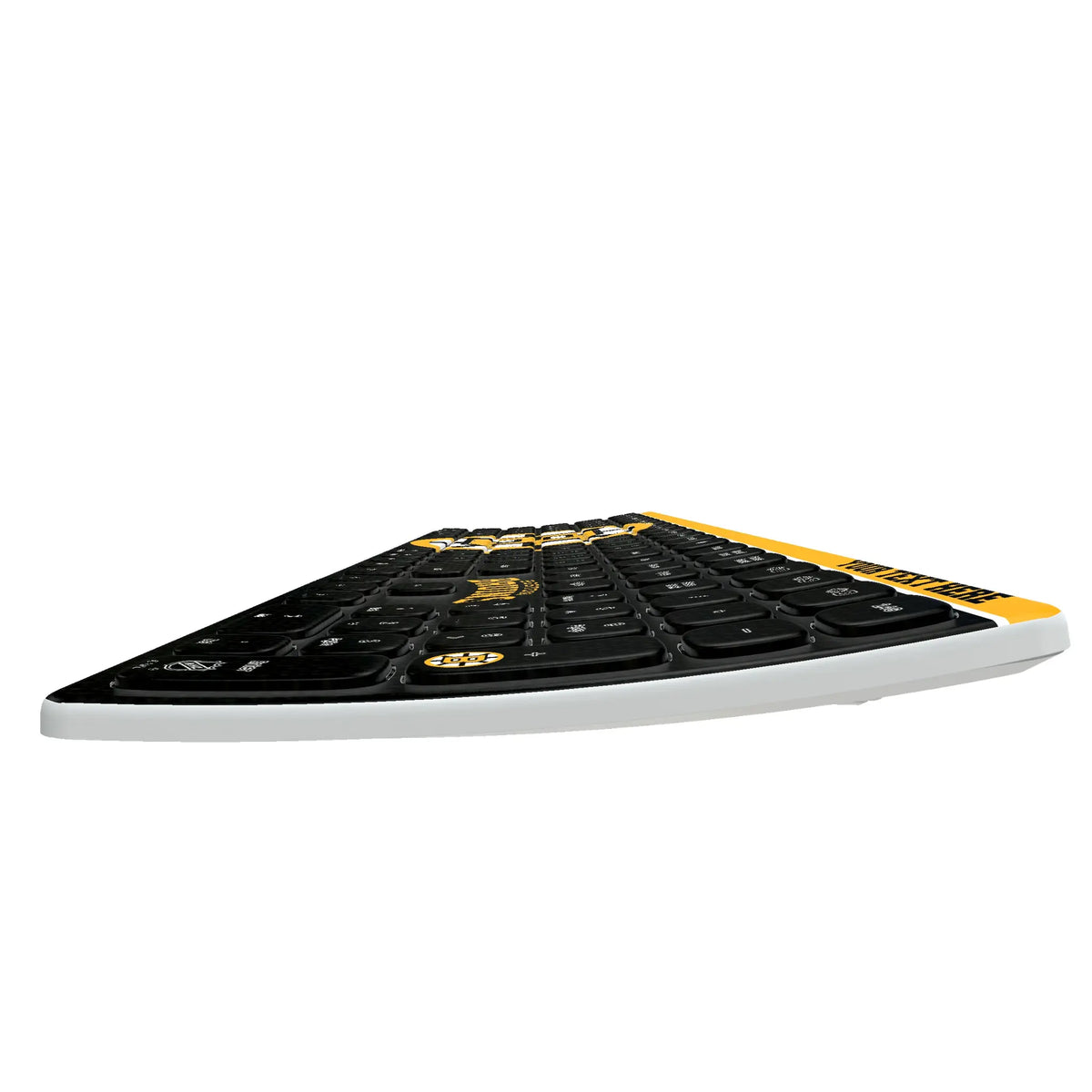Boston Bruins Personalized Endzone Solid KKB605 Curved Wireless Keyboard