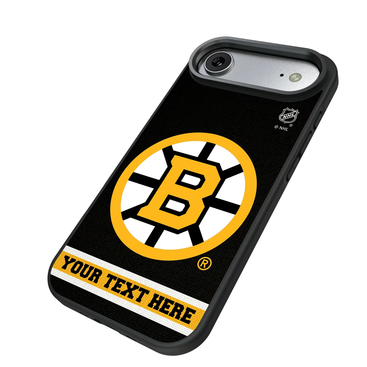 Boston Bruins Personalized Stripe iPhone Bump Phone Case for Apple iPhone - Isometric View#Device_iPhone Air
