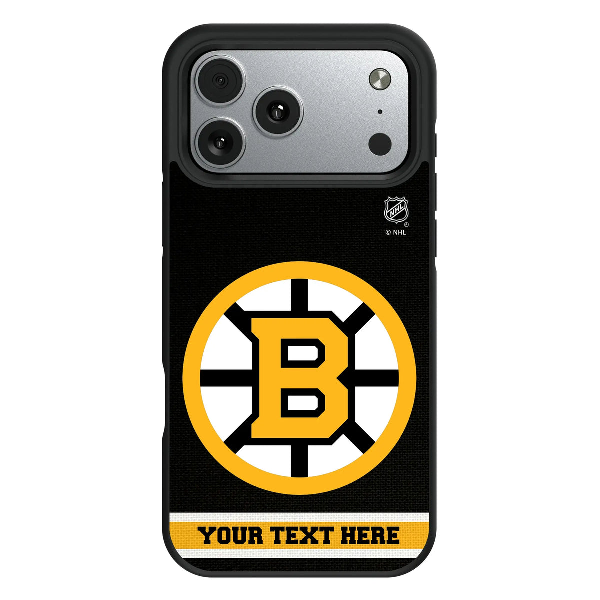 Boston Bruins Personalized Stripe iPhone Bump Phone Case for Apple iPhone#Device_iPhone 17 Pro Max