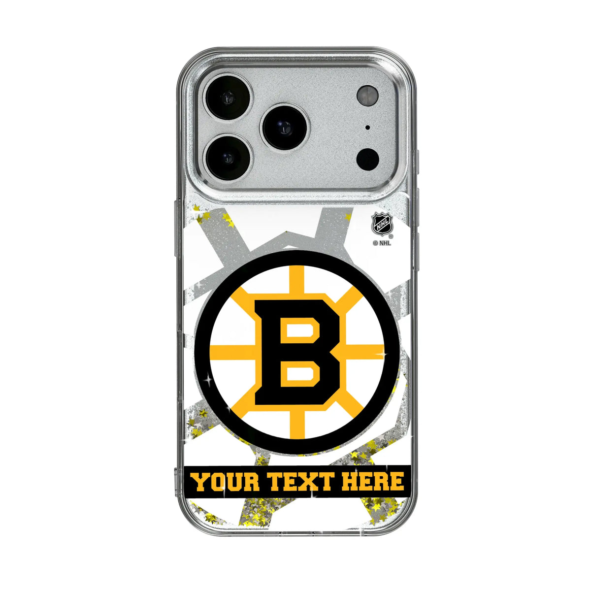 Boston Bruins Personalized Tilt iPhone Glitter Phone Case for Apple iPhone#Device_iPhone 17 Pro