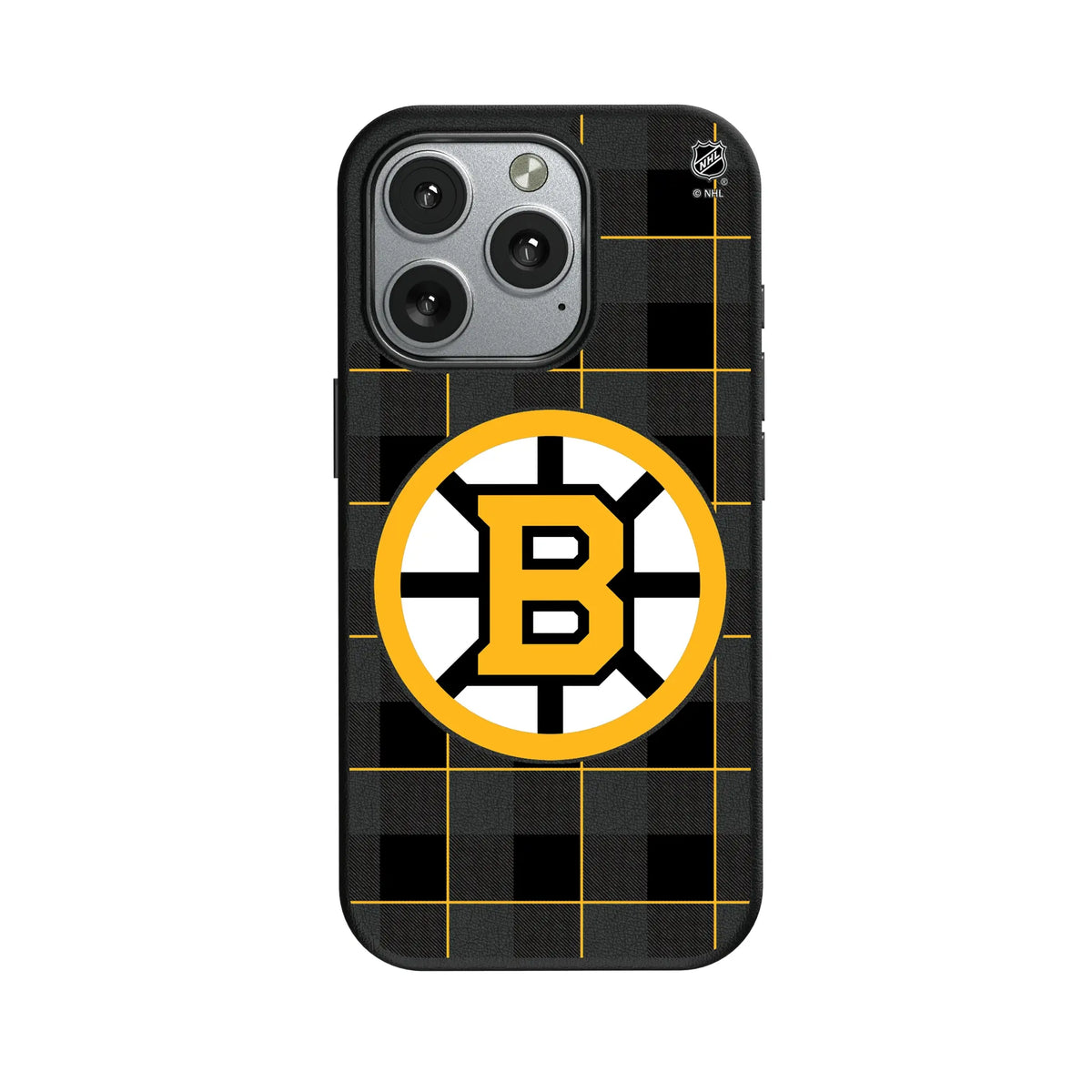 Boston Bruins Plaid iPhone MagSafe Compatible Phone Case for Apple iPhone#Device_iPhone 16 Pro