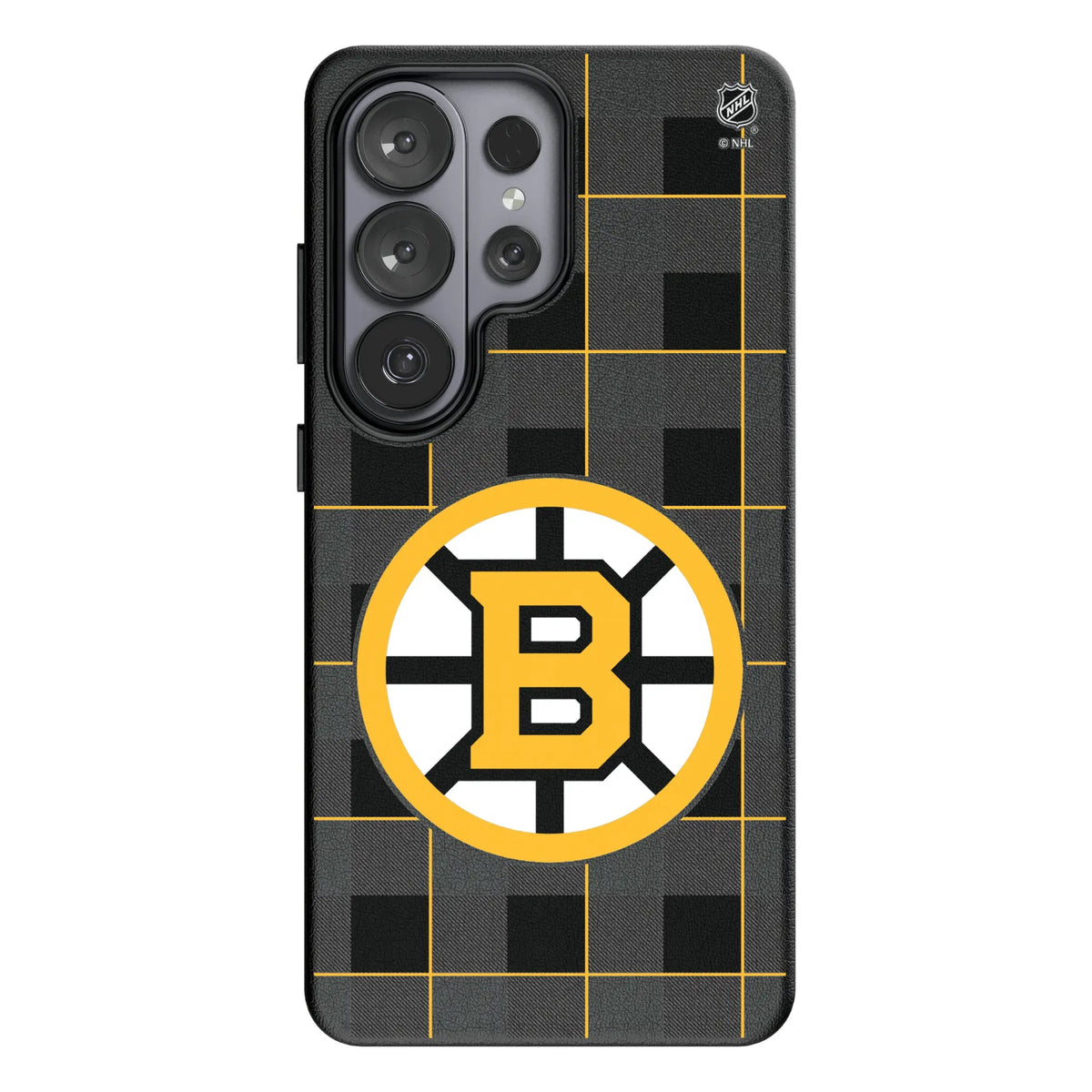 Boston Bruins Plaid Galaxy MagSafe Compatible Phone Case for Samsung Galaxy#Device_Galaxy S26 Ultra