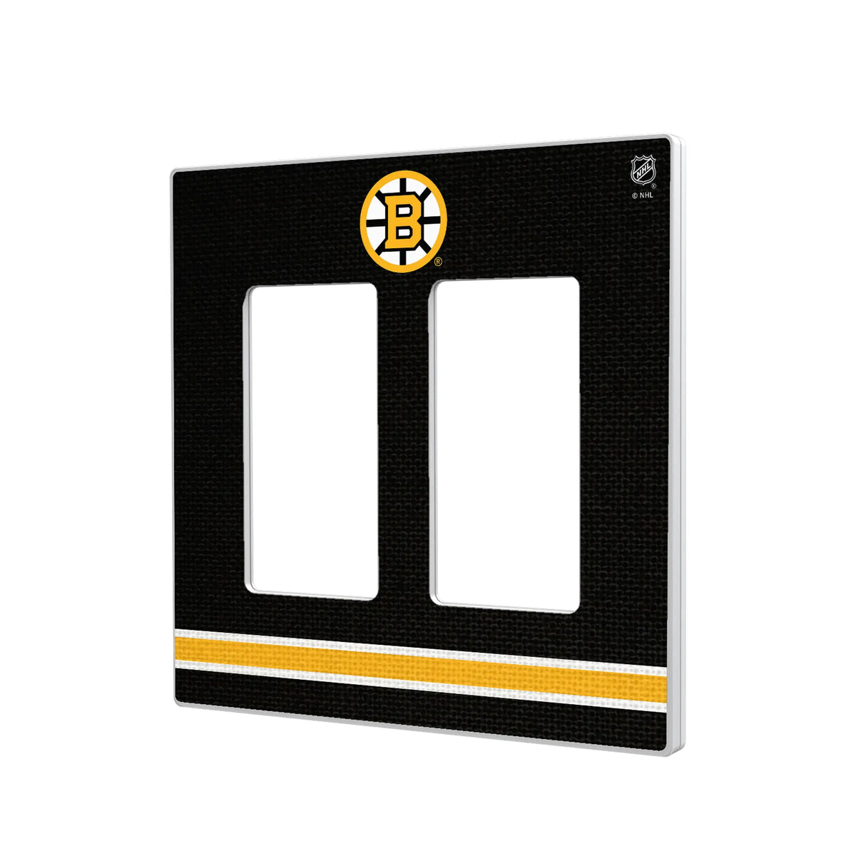 Boston Bruins Stripe Hidden-Screw Light Switch Plate#Style_Double Rocker