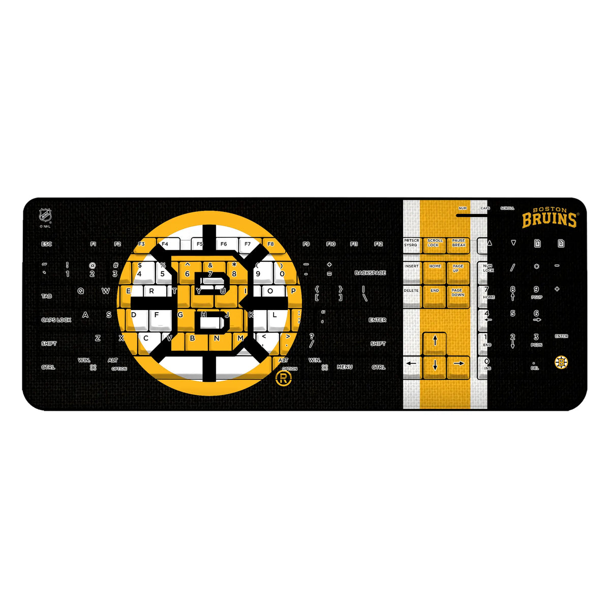 Boston Bruins Stripe Wireless USB Keyboard