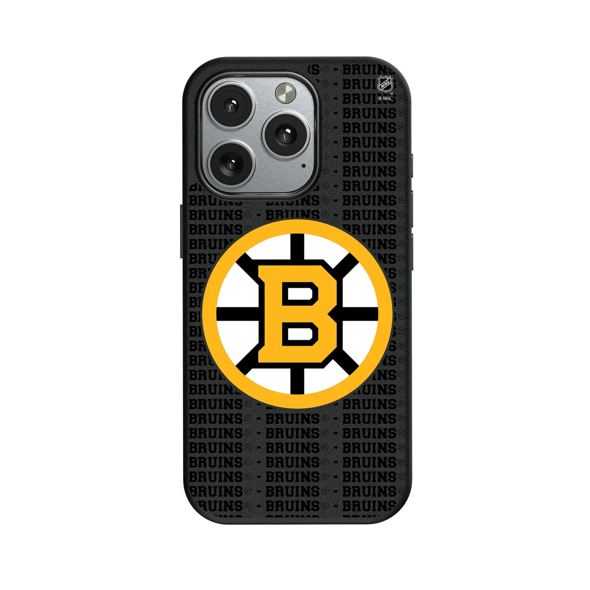 Boston Bruins Text Backdrop iPhone MagSafe Compatible Phone Case for Apple iPhone#Device_iPhone 16 Pro