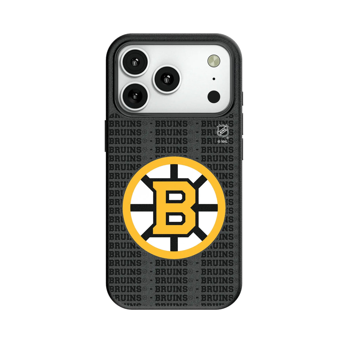 Boston Bruins Text Backdrop MagSafe Compatible Phone Case for Apple iPhone