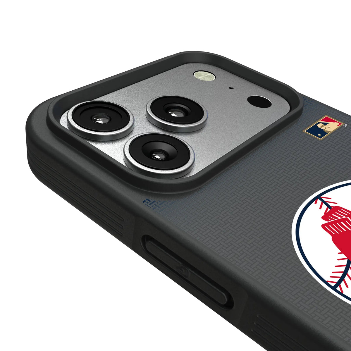 Boston Red Sox 1970-1975 - Cooperstown Collection Linen iPhone Bump Phone Case for Apple iPhone - Detail#Device_iPhone 17 Pro
