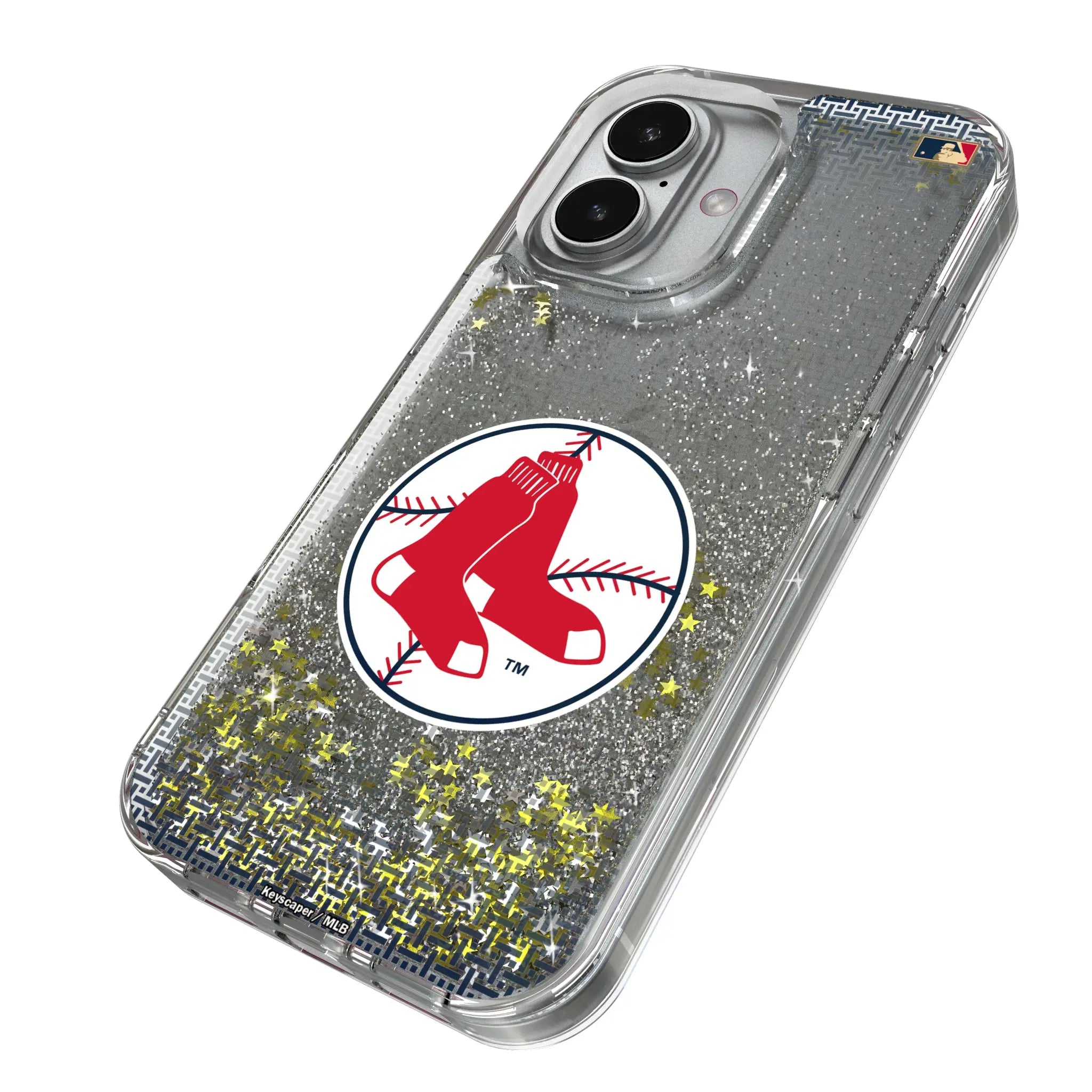 Boston Red Sox 1970-1975 - Cooperstown Collection Linen iPhone Glitter Phone Case for Apple iPhone - Isometric View