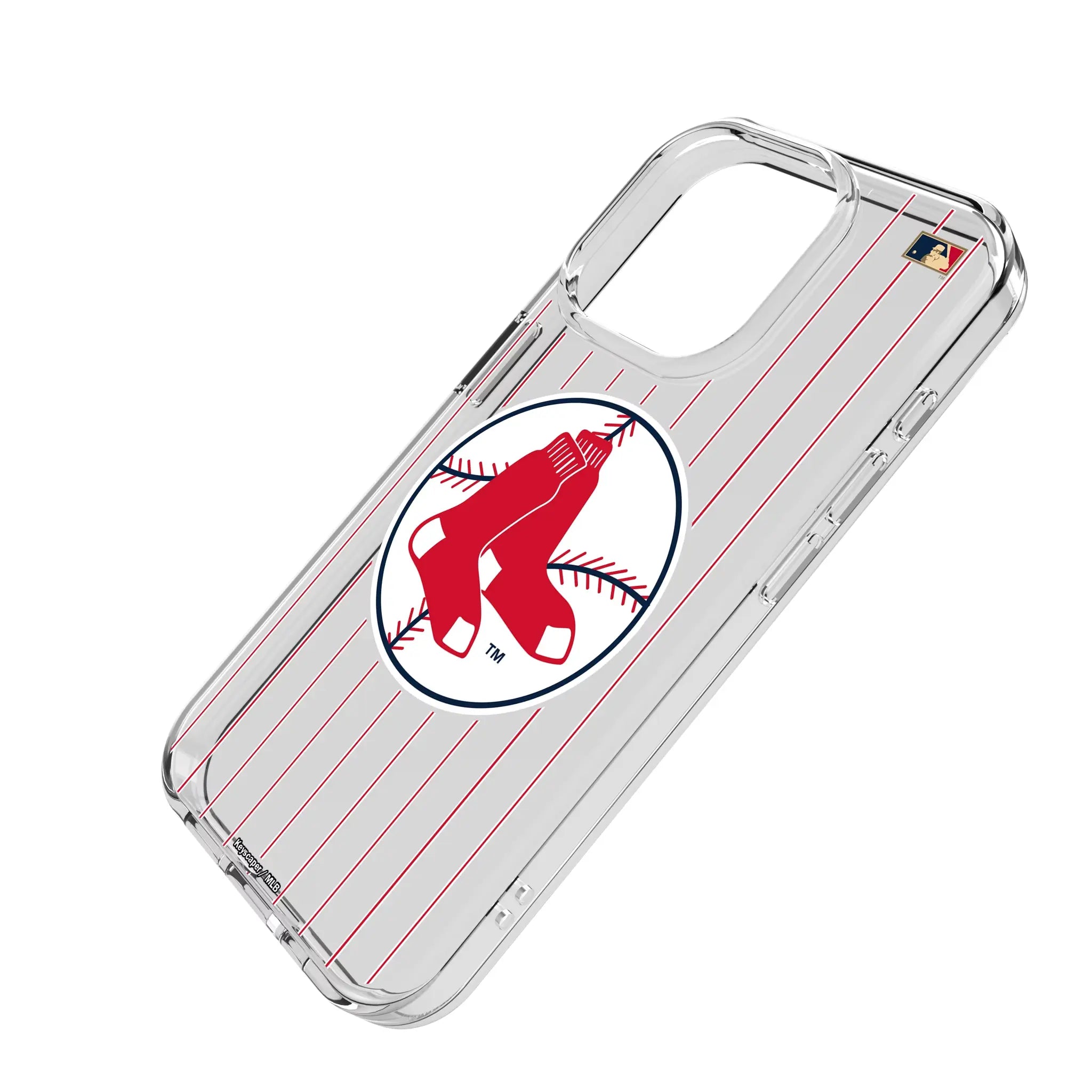 Boston Red Sox 1970-1975 - Cooperstown Collection Pinstripe iPhone Clear Phone Case for Apple iPhone - Isometric View