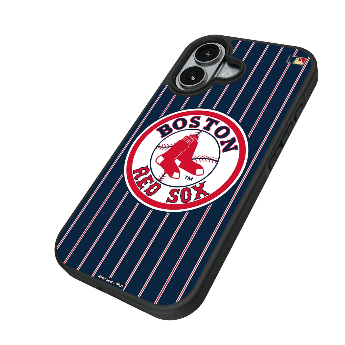 Boston Red Sox 1976-2008 - Cooperstown Collection Pinstripe iPhone Bump Phone Case for Apple iPhone - Isometric View#Device_iPhone 17