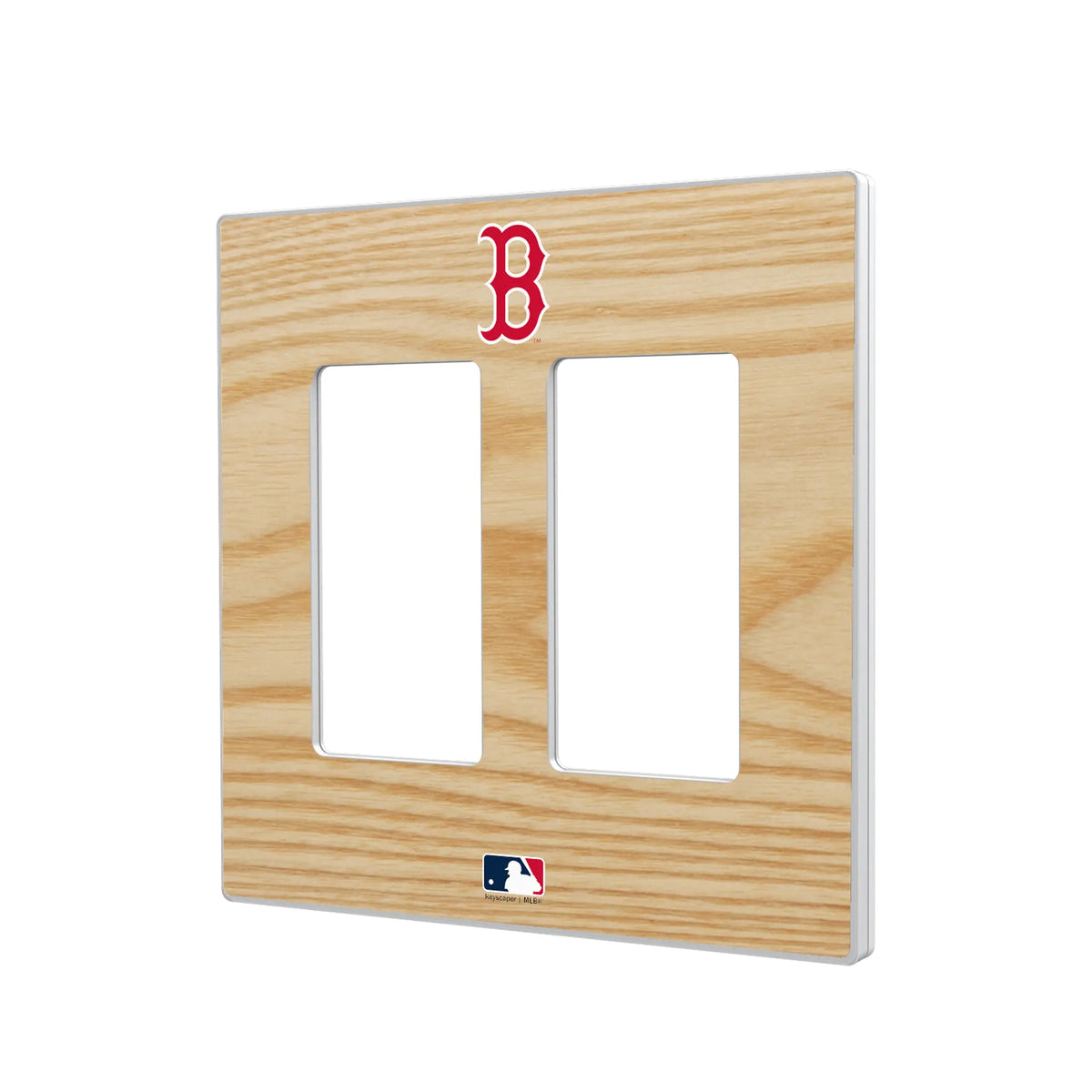 Boston Red Sox Baseball Bat Hidden-Screw Light Switch Plate#Style_Double Rocker