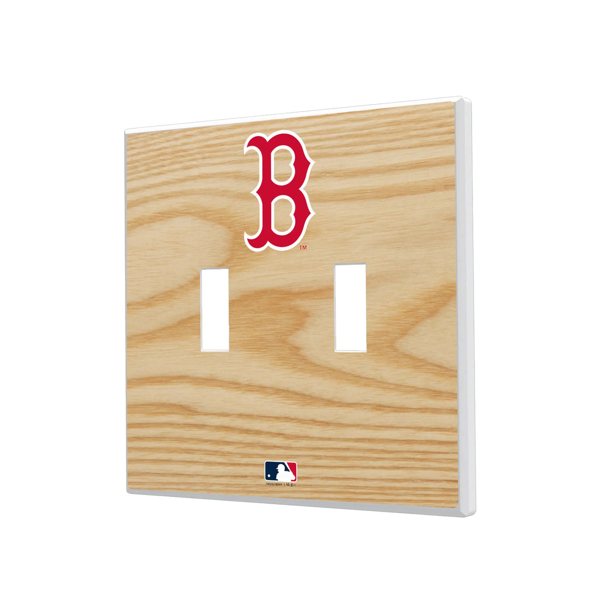Boston Red Sox Baseball Bat Hidden-Screw Light Switch Plate#Style_Double Toggle