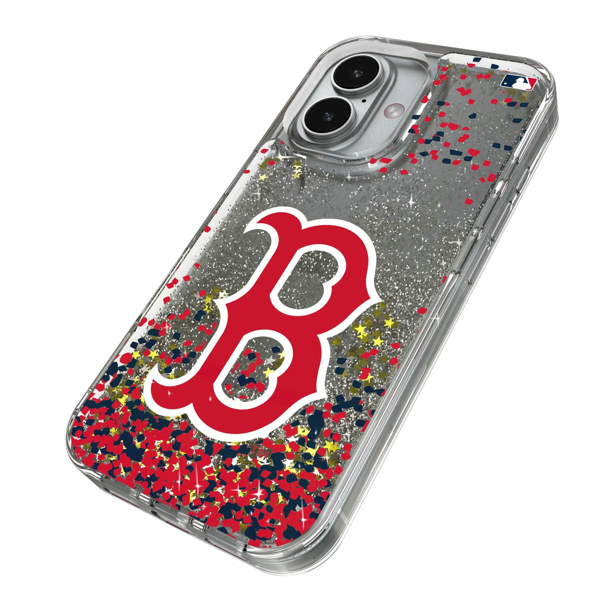 Boston Red Sox Confetti iPhone Glitter Phone Case for Apple iPhone - Isometric View#Device_iPhone 17