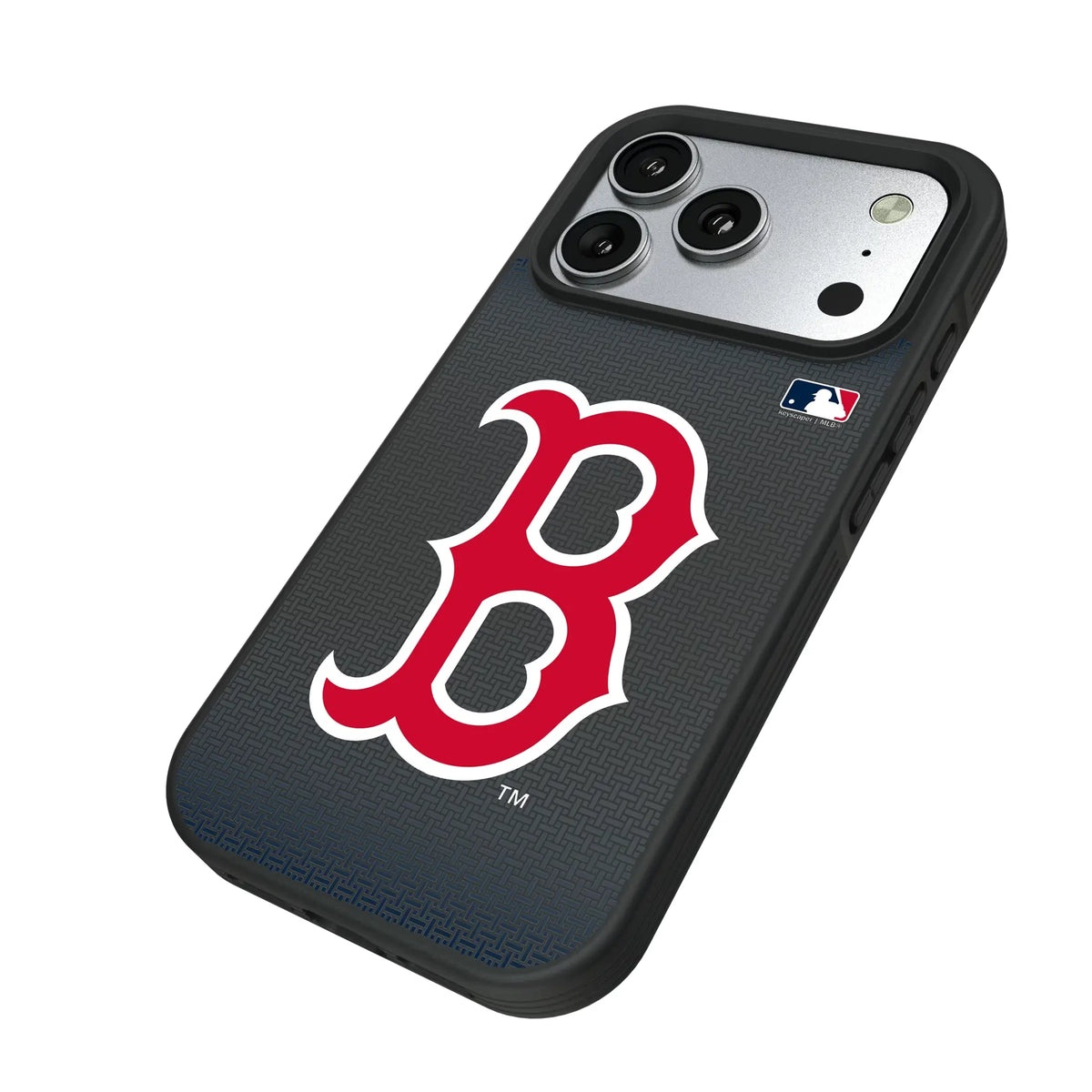 Boston Red Sox Linen iPhone Bump Phone Case for Apple iPhone - Isometric View#Device_iPhone 17 Pro