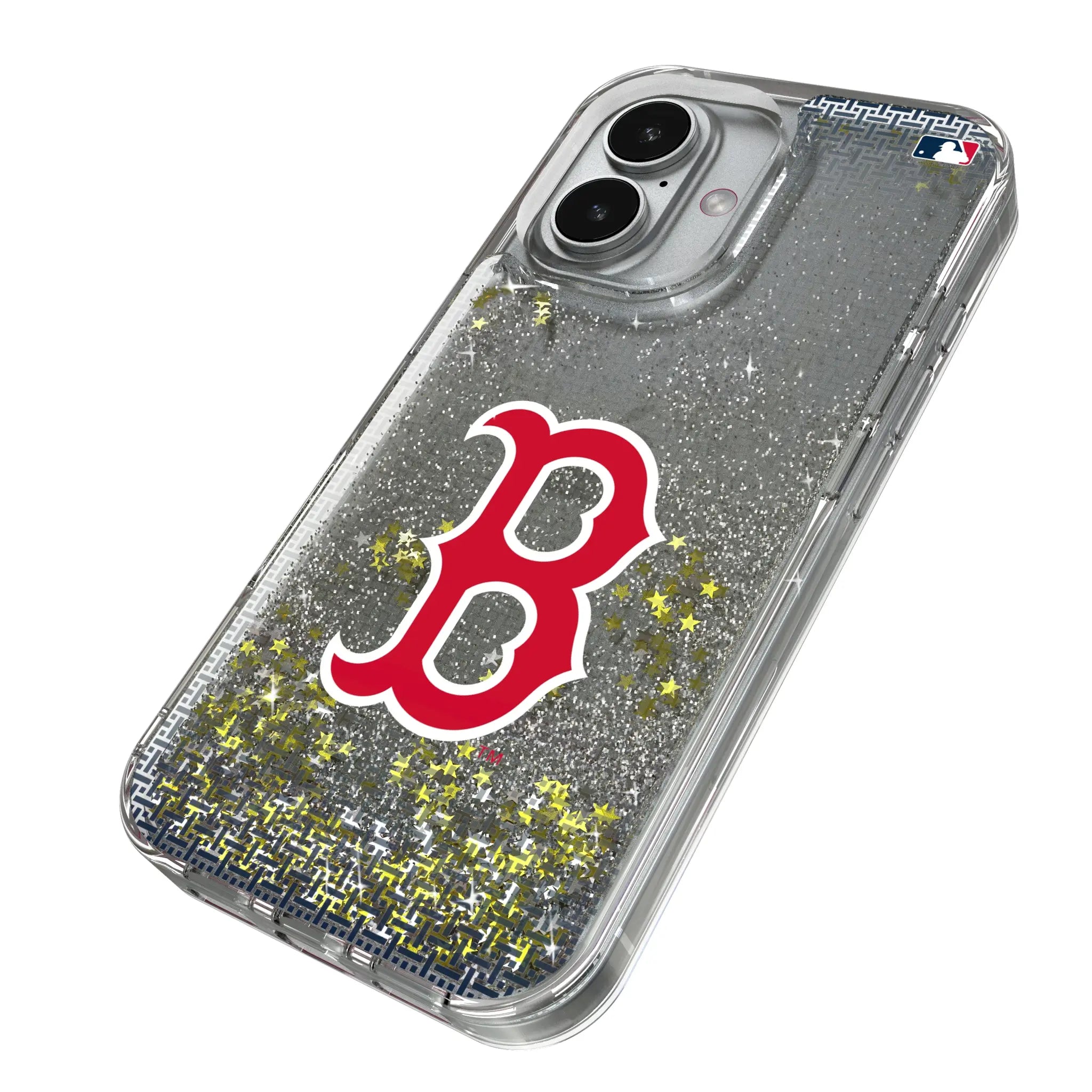 Boston Red Sox Linen iPhone Glitter Phone Case for Apple iPhone - Isometric View